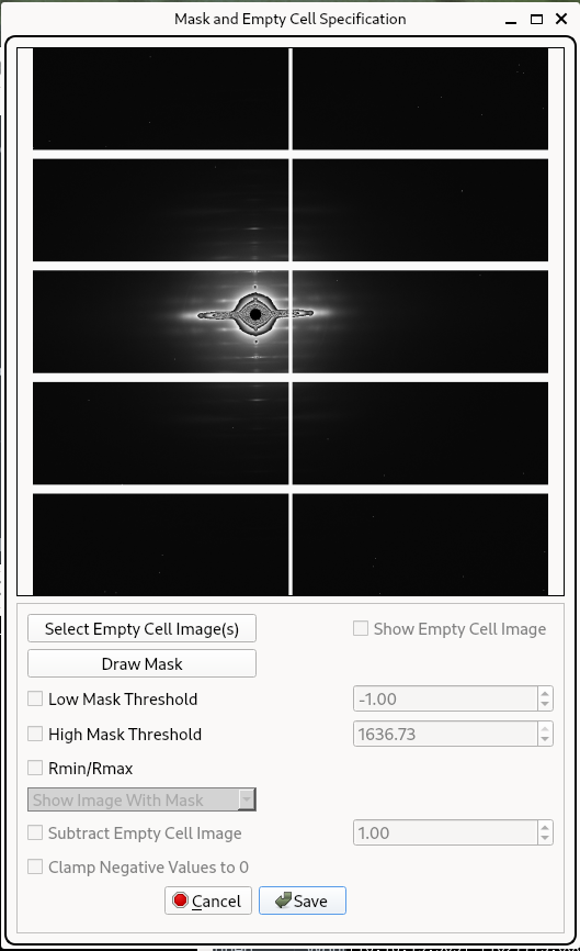 Default mask configuration window